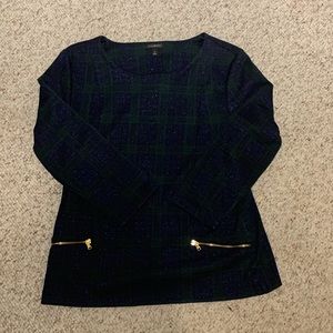 Sparkly Black Watch Plaid Top